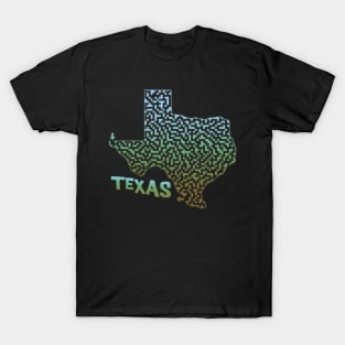 Texas State Outline Maze & Labyrinth T-Shirt